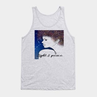 Light & Peace Girl Line Drawing Tank Top